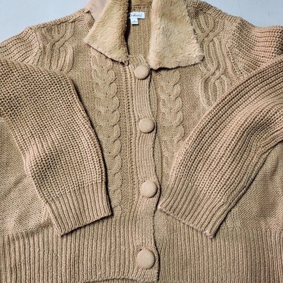 New‎ Derek Heart Women's Sweater Size Medium Brown Long Sleeve Button Warm Top - Picture 11 of 16